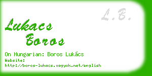 lukacs boros business card