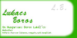 lukacs boros business card